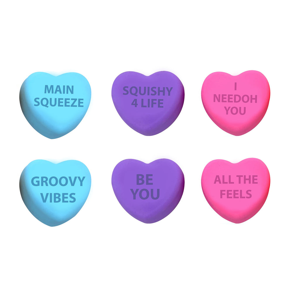 Playful Geometric NeeDoh Color Change Squeeze Heart | Reserve Opal Summit - Fun Food Fidget Cookie Squishable Toy - Surprise Me! (Random Color)