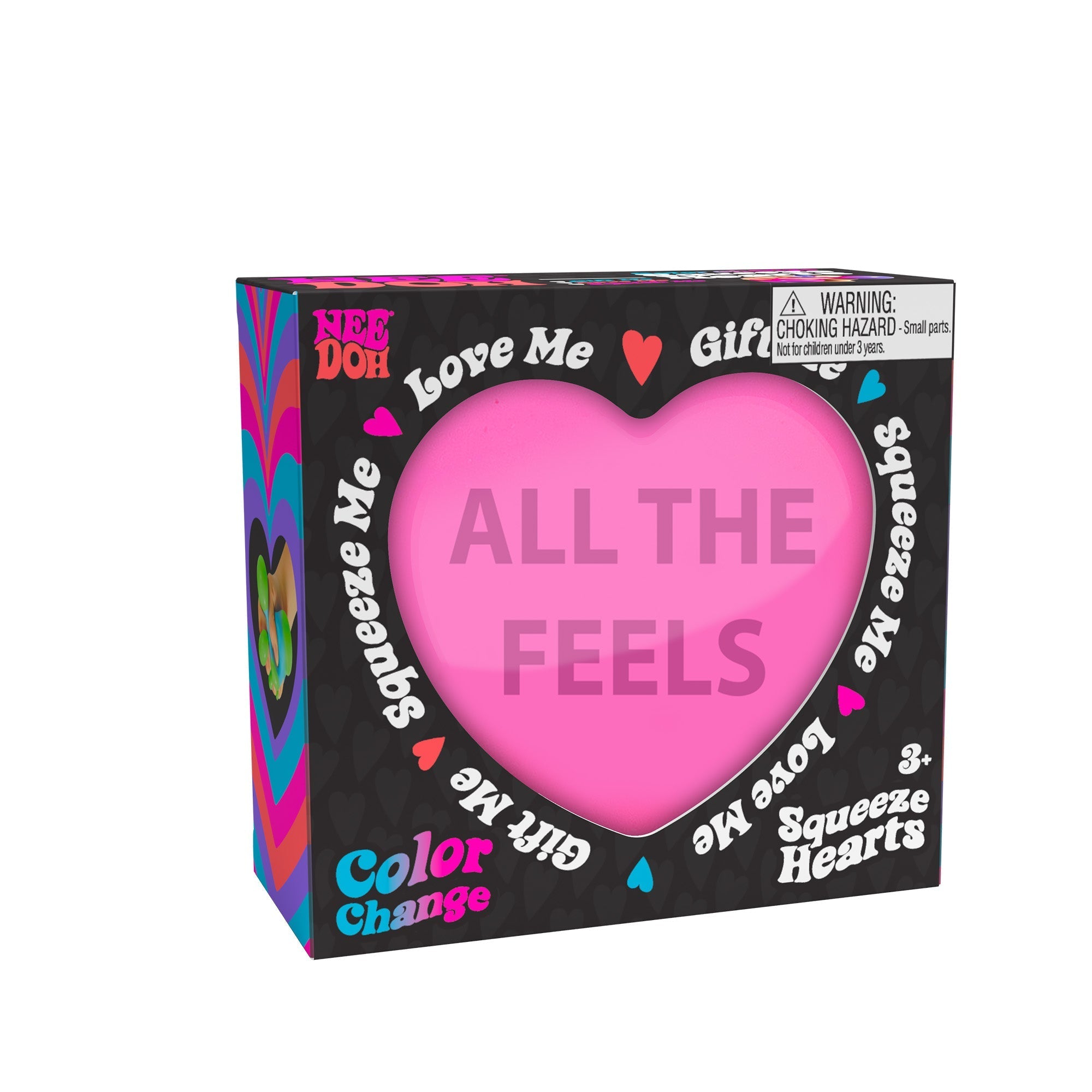 Playful Geometric NeeDoh Color Change Squeeze Heart | Reserve Opal Summit - Fun Food Fidget Cookie Squishable Toy Detail