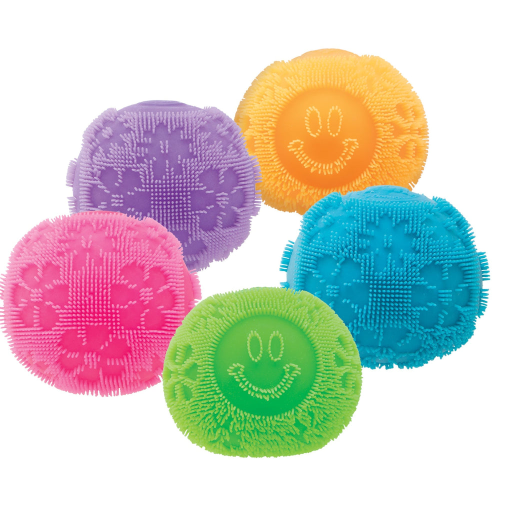Spiky Ribbed NeeDoh Fuzz Ball Flower Power | Signature Elm Point - Spiky Textured Groovy Glob for Sensory Therapy Detail