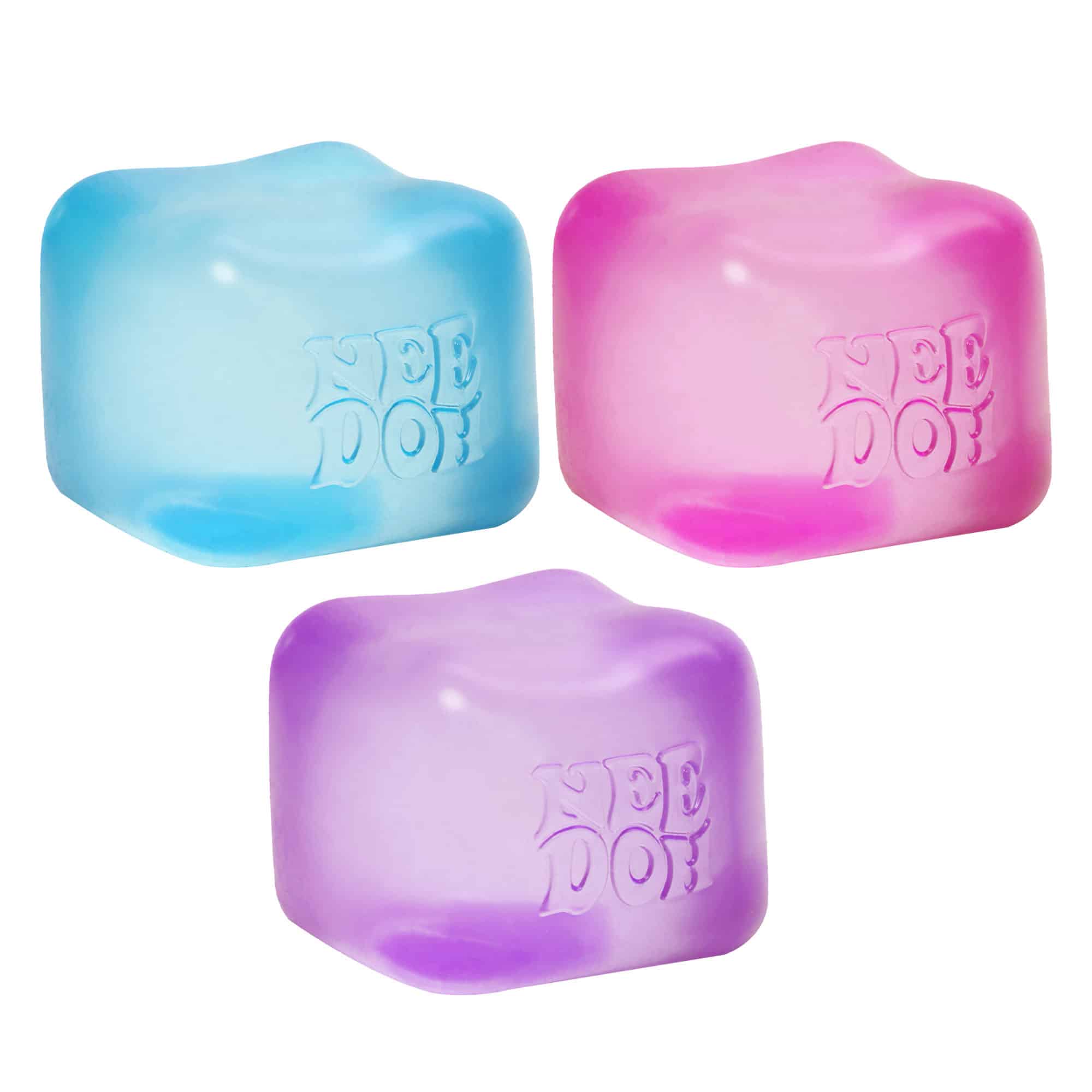 Crystal Clear NeeDoh Nice Cube | Series Elm Bridge - Nice Cubes Clear Satisfying Crunch Stress Toy Detail