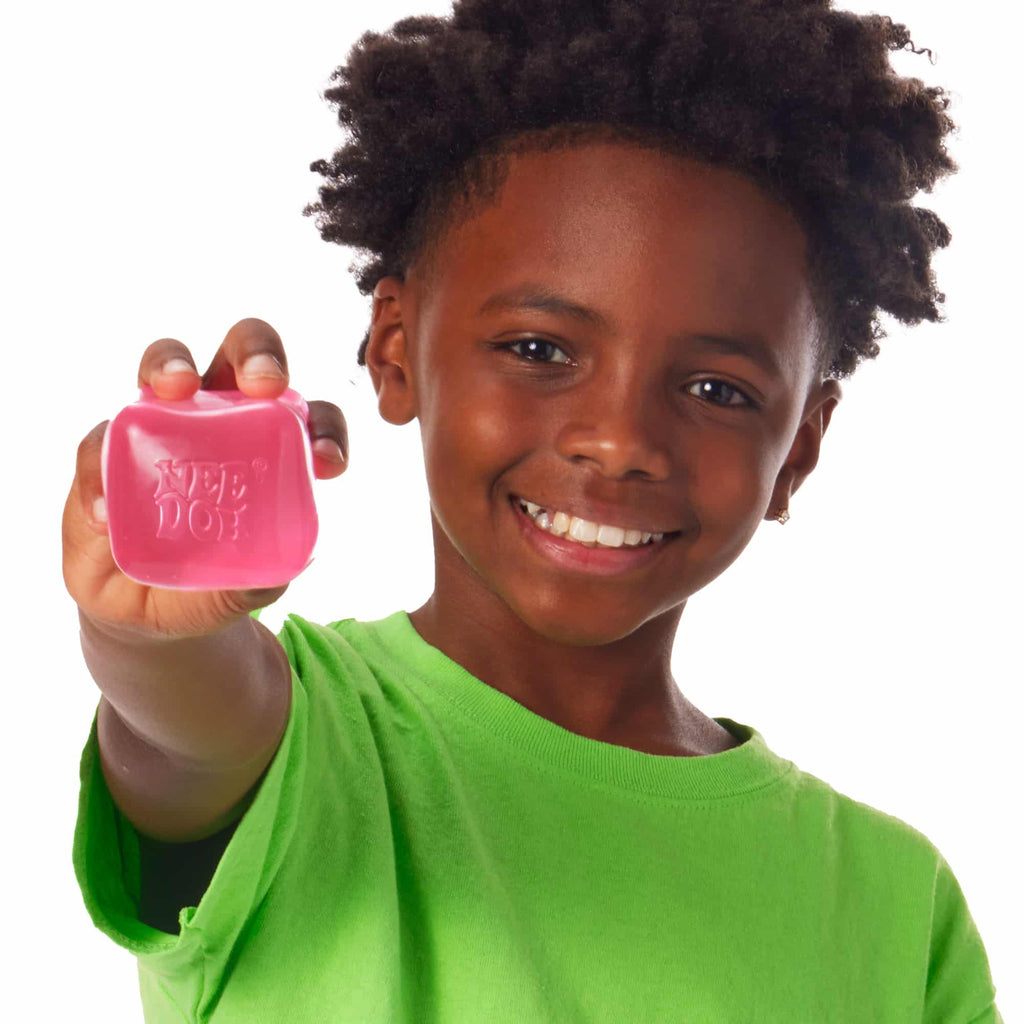 Crystal Clear NeeDoh Nice Cube | Series Elm Bridge - Nice Cubes Clear Satisfying Crunch Stress Toy Detail