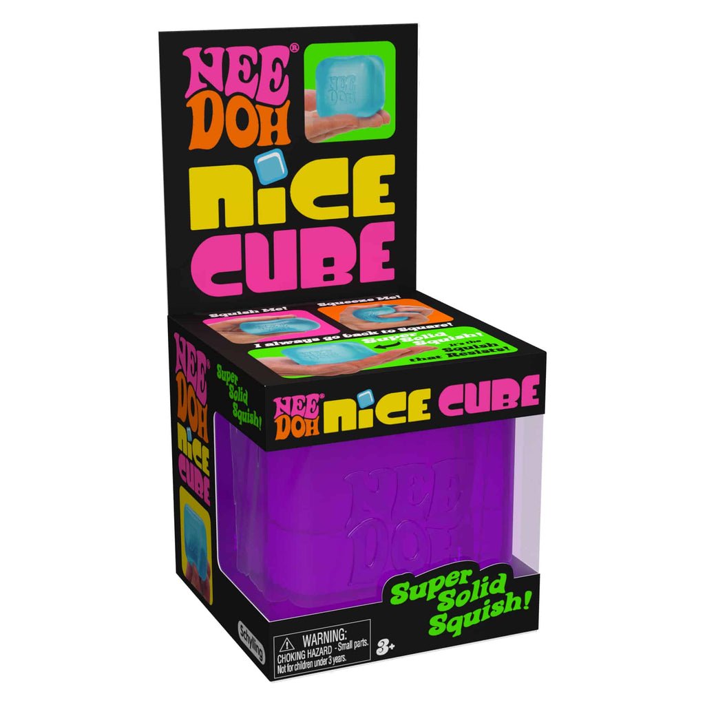 Crystal Clear NeeDoh Nice Cube | Series Elm Bridge - Nice Cubes Clear Satisfying Crunch Stress Toy Detail