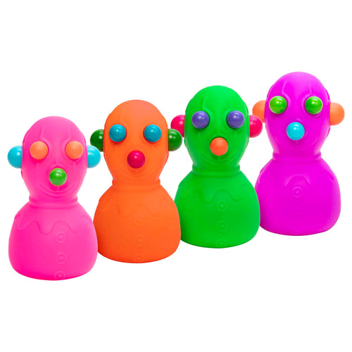 Fun Fidget Monster NeeDoh Panic Pete | Signature Seaside Bay - Dino Character Malt-Gel Filled Sensory Glob - Surprise Me! (Random Color)