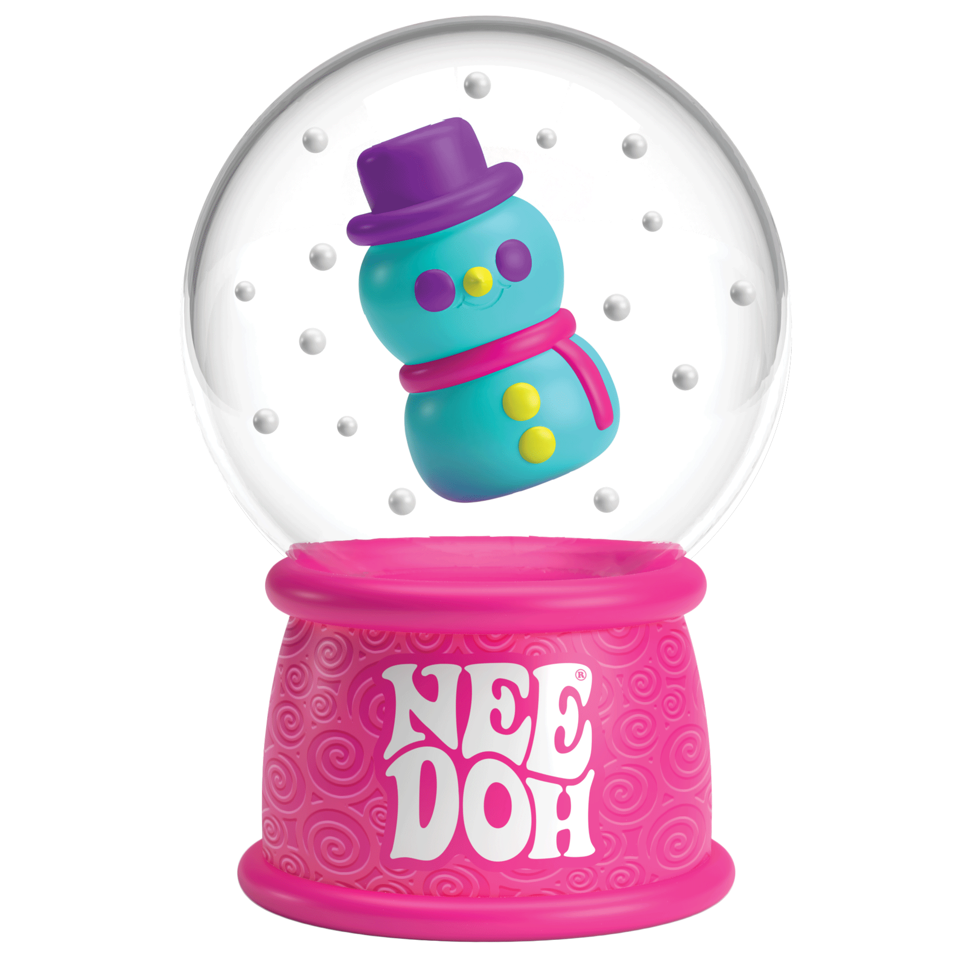 Satisfying Crunch NeeDoh Squish N Flow Snow Globe | Signature Moonlit Lane - Nice Cubes Clear Satisfying Crunch Stress Toy Detail
