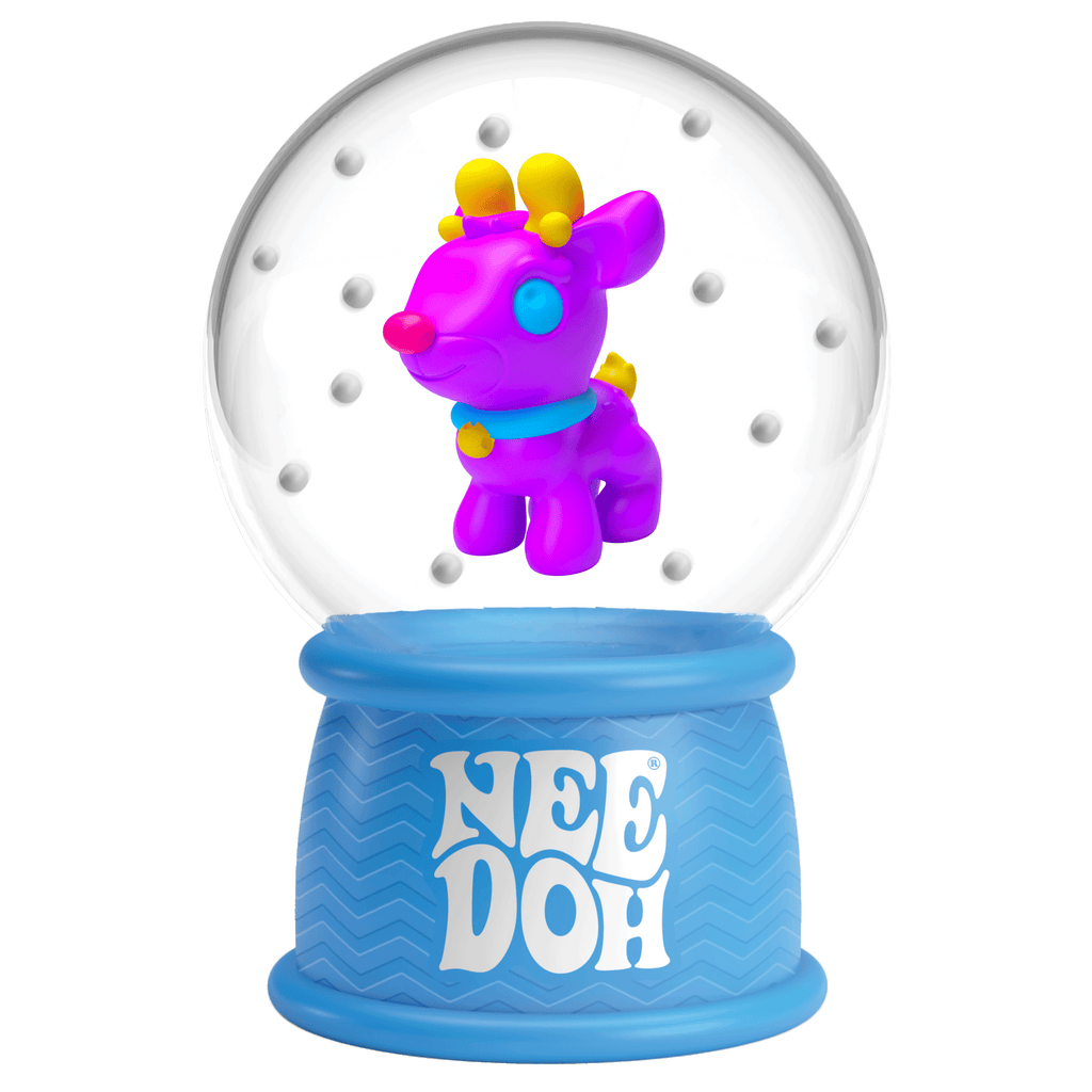 Satisfying Crunch NeeDoh Squish N Flow Snow Globe | Signature Moonlit Lane - Nice Cubes Clear Satisfying Crunch Stress Toy Detail