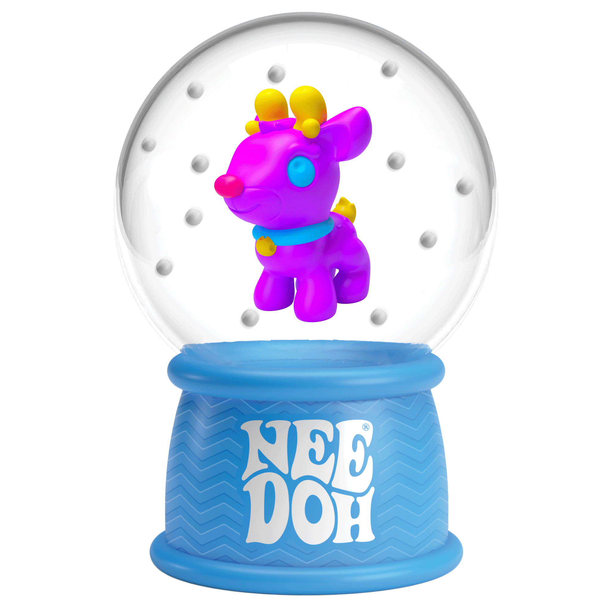 Satisfying Crunch NeeDoh Squish N Flow Snow Globe | Signature Moonlit Lane - Nice Cubes Clear Satisfying Crunch Stress Toy Detail