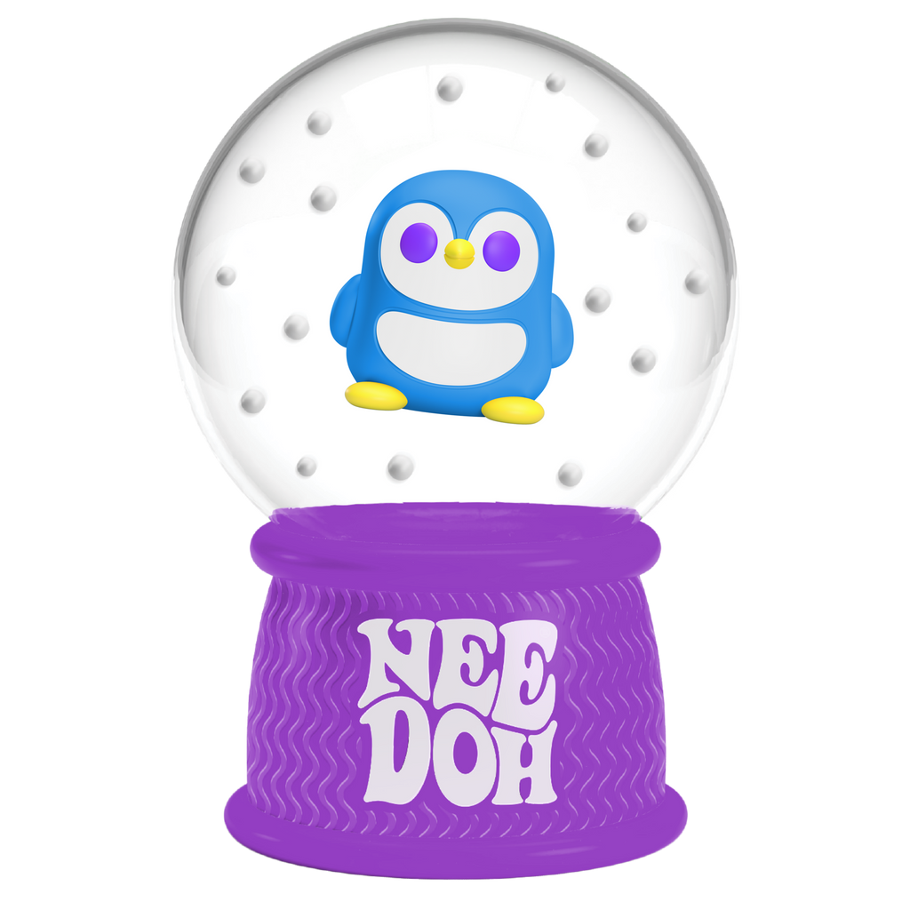 Satisfying Crunch NeeDoh Squish N Flow Snow Globe | Signature Moonlit Lane - Nice Cubes Clear Satisfying Crunch Stress Toy Detail
