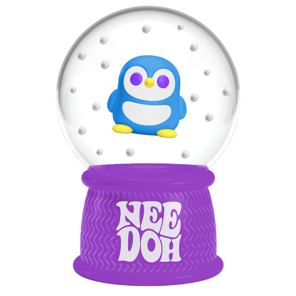 Satisfying Crunch NeeDoh Squish N Flow Snow Globe | Signature Moonlit Lane - Nice Cubes Clear Satisfying Crunch Stress Toy Detail