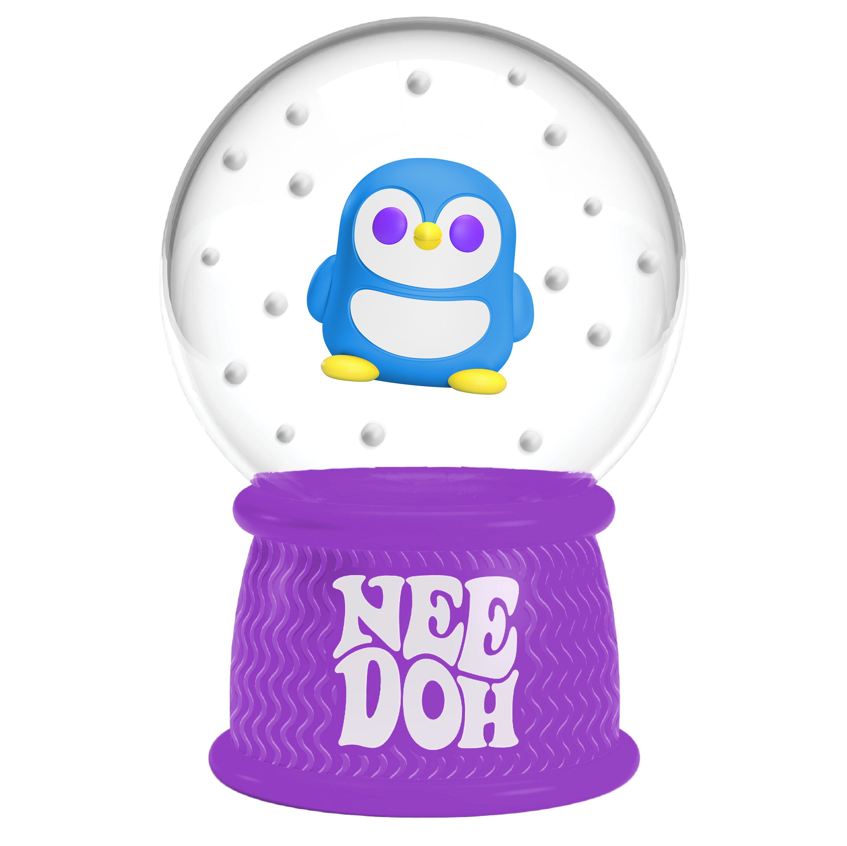 Satisfying Crunch NeeDoh Squish N Flow Snow Globe | Signature Moonlit Lane - Nice Cubes Clear Satisfying Crunch Stress Toy Detail