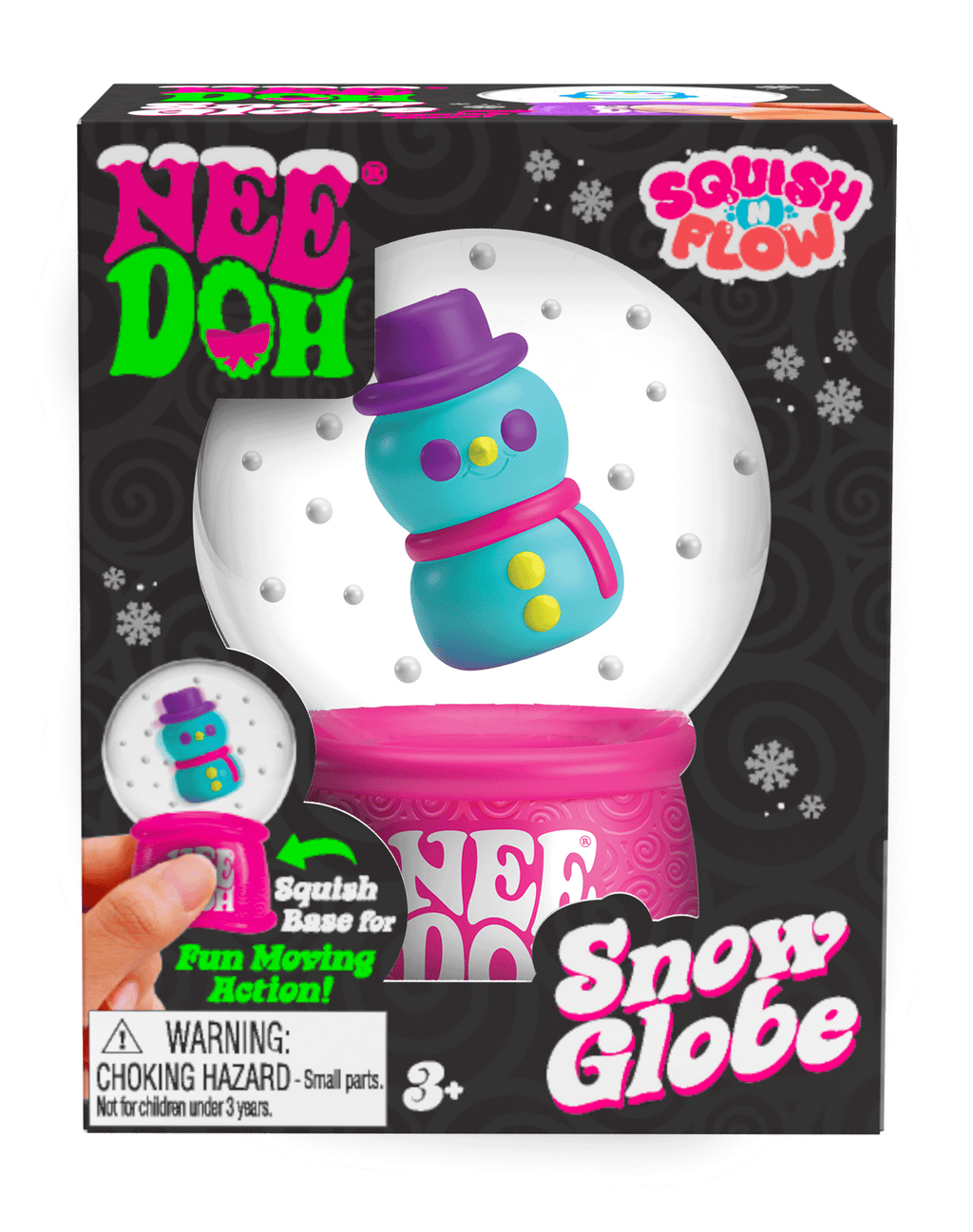 Satisfying Crunch NeeDoh Squish N Flow Snow Globe | Signature Moonlit Lane - Nice Cubes Clear Satisfying Crunch Stress Toy Detail