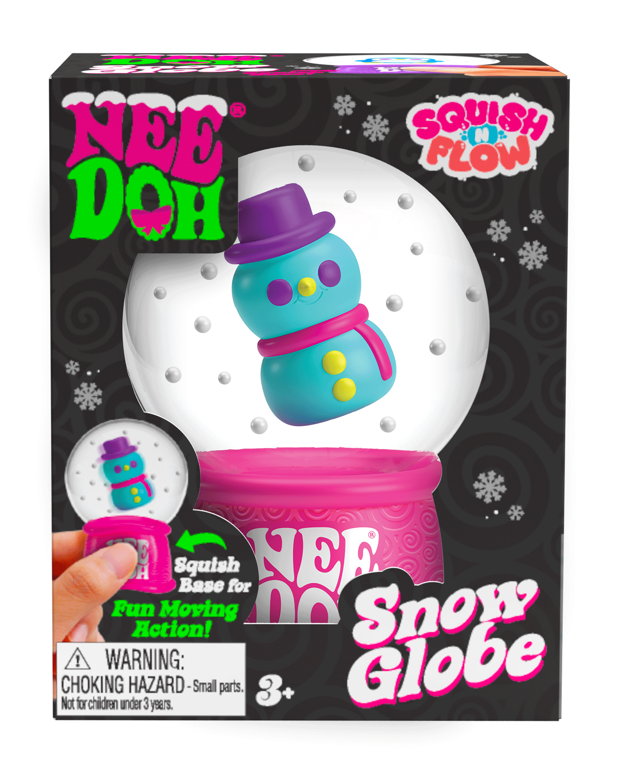 Satisfying Crunch NeeDoh Squish N Flow Snow Globe | Signature Moonlit Lane - Nice Cubes Clear Satisfying Crunch Stress Toy Detail