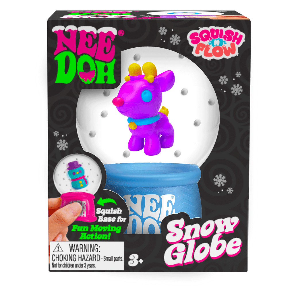 Satisfying Crunch NeeDoh Squish N Flow Snow Globe | Signature Moonlit Lane - Nice Cubes Clear Satisfying Crunch Stress Toy Detail